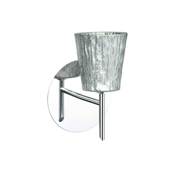1SW-5125SF-CR Besa Lighting Nico 4-One Light Mini Wall Sconce-5 Inches Wide by 7 Inches High-Chrome Finish-Stone Silver Foil Glass Color-Halogen