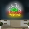 thumbnail image 3 of Craftnamesign I Like To Ride My Bicycle Led Sign Wall Art, Bicycle Neon Light For Wall Decor, 3 of 5