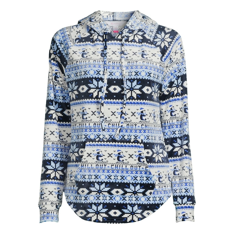 No Boundaries Women's Juniors Christmas Plush Pullover Hoodie - Walmart.com