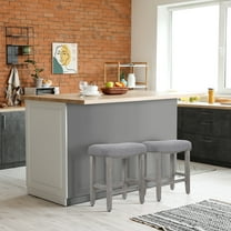 WestinTrends 24 inch Counter Stool for Island, Kitchen Dining, Bar, with Solidwood Leg (Set of 2), Gray