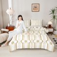thumbnail image 4 of Manfei Abstract Honeycomb Hexagon Bedding Comforter Set 2pcs for Teens Boys Girls,Minimalist Geometric Twin Comforter Sets Microfiber,Mid Century Stripes Breathable Bedding Set, 4 of 8
