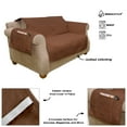 thumbnail image 2 of PETMAKER Pet Protector Furniture Covers Waterproof Quilted Polyester Loveseat Protective Cover, Brown Quilted, 2 of 5