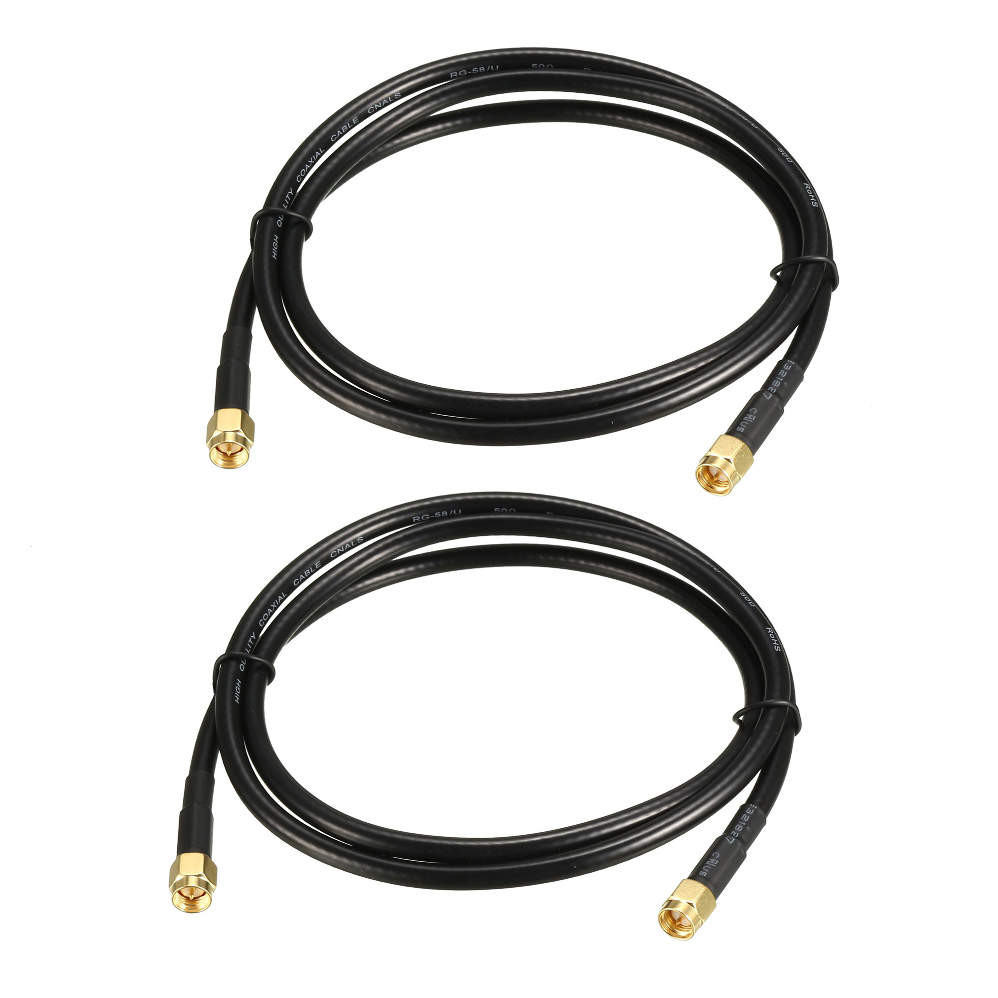 Antenna Extension Cable SMA Male to SMA Male Coaxial Cable RG58 50 Ohm 3ft 2pcs