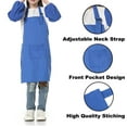 thumbnail image 3 of Opromo Cotton Canvas Kids Aprons with Adjustable Neck Strap and Pocket, Artist Apron & Chef Apron for Cooking, Baking, Painting (S-XXL)-Blue-XXL, 3 of 6