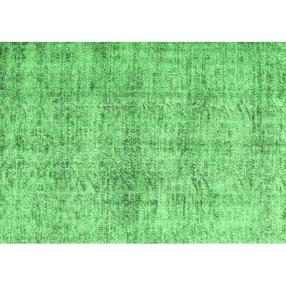 Ahgly Company Indoor Rectangle Abstract Emerald Green Contemporary Area Rugs, 2' x 3'