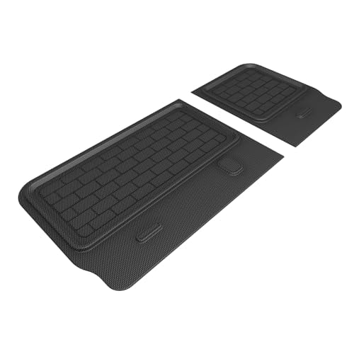 3D MAXpider Custom Fit Kagu Floor Mat (Black) Compatible with Tesla Model X 5 & 7-Seat 2022-2024 - Seatback Protector