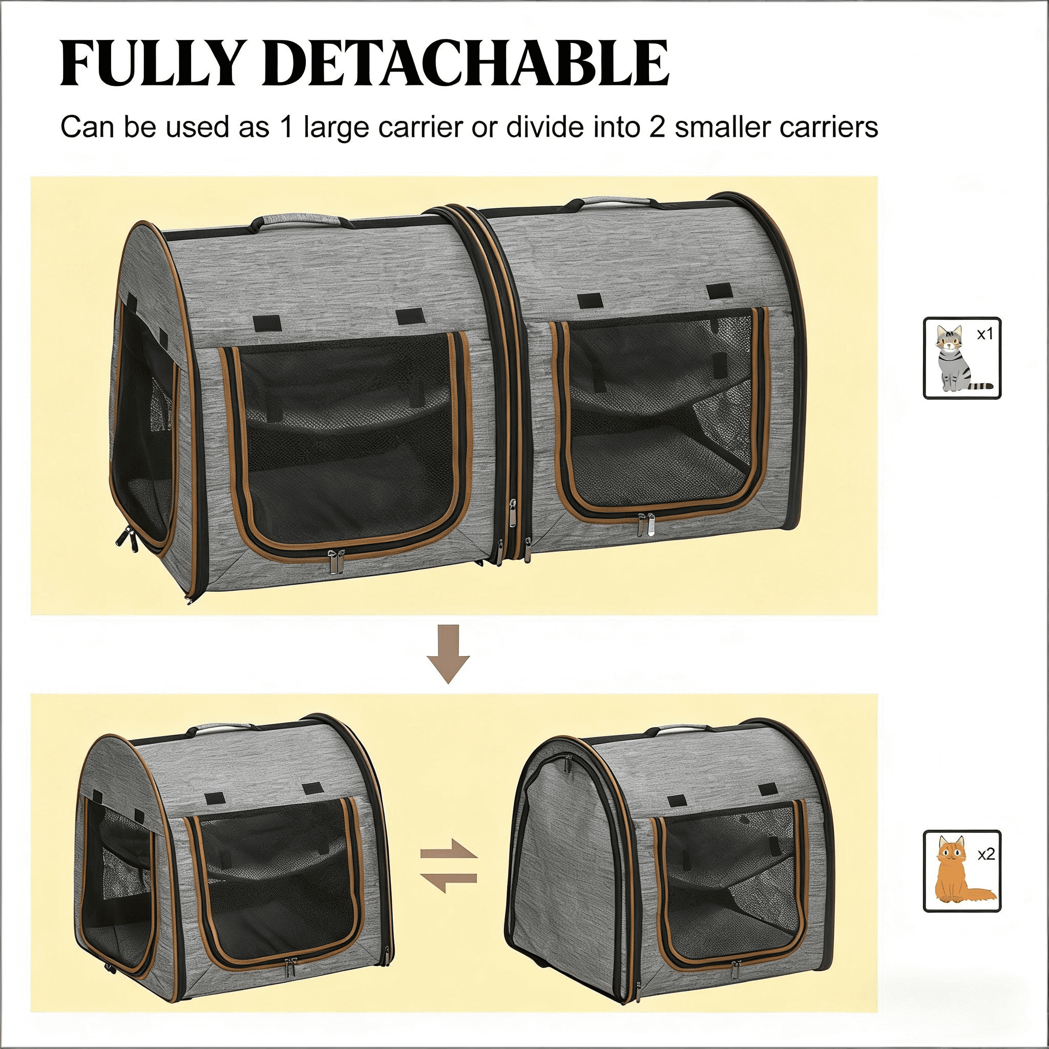Travel Pet Crate,Portable Soft-Sided Cat Carrier Bag