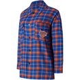 thumbnail image 2 of Women's College Concepts Blue/Orange New York Knicks Boyfriend Button-Up Nightshirt, 2 of 3