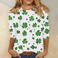 thumbnail image 2 of FDGIU ‌‌‌‌‌‌‌Women's St. Patrick's Day Graphic Tee - Short Sleeve Crew Neck Comfort Fit Shamrock Print, 2 of 5