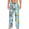 thumbnail image 1 of Kdxio Building Truck Pattern Men's Pajama Pants, Elastic Waist with Drawstring and Pockets, Comfortable Loungewear-Small, 1 of 6