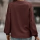 thumbnail image 3 of Gibobby Blusas Termicas Dama Las mujeres de manga larga de encaje elegante ahueca hacia fuera la camisa del suéter de corte holgado Tops ropa casual（Rojo， L), 3 of 5
