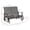 Gray + Steel, variant on 2-Person Outdoor Glider Bench for Patio, Powder Coated Steel Frame Porch Loveseat with Mesh Fabric, Gray 46.75x30.5x38.25 inches