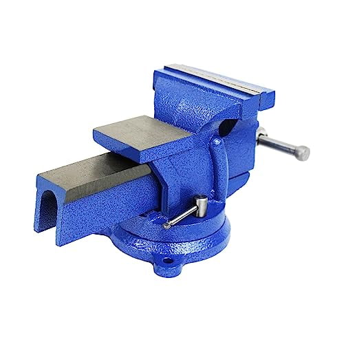 HFS(R) Heavy Duty Bench Vise Table Top Clamp - 360 Swivel Base with Lock, Big Size Anvil Top (6'')