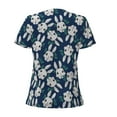 thumbnail image 3 of Goofa Cute Rabbit Pattern Womens Deep V Neck Low Cut Tops Casual Summer Short Sleeve Ribbed Knit T-Shirts-X-Large, 3 of 5