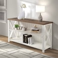 thumbnail image 2 of Console de Rangement en Bois Massif 52 Pouces Style Ferme - Blanc/bois de Grange Récupéré, 2 of 6