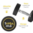 thumbnail image 2 of Par de Mancuernas Redondas Tayga 20LB Acero y Caucho, 2 of 4
