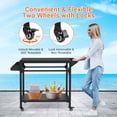 thumbnail image 2 of BeesClover Chariot de Gril d'Extérieur avec Roues, Chariot de Cuisine Roulant à 3 Niveaux avec Roulettes Verrouillables, Table de Préparation pour BBQ, Support de Four à Pizza, Étagères de Rangement, Crochets, 2 of 8