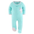 thumbnail image 4 of The Peanutshell Baby Sleep n Play Footed Pajamas for Girls, Pink Unicorn Rainbow, 3 Pack, Newborn to 9 Months, 4 of 8