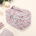 thumbnail image 3 of 1 Pc Bolsa de Cosméticos Cuadrada de Flores para Mujeres para Vacaciones y Viajes de Negocios de Poliéster Roja, 3 of 3