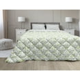 thumbnail image 1 of Green Leaf Down Alternative Comforter, Abstract Doodle Style Floral Pattern Curly Branches and Dots Botanical, Microfiber Quilt for All Season, 5 Sizes, Yellow Green White, by Ambesonne, 1 of 3