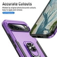 thumbnail image 5 of for Google Pixel 9 Pro XL Case, Slim Fit Military Grade Drop Tested Dual Layer Shockproof Case with 360 Ring Holder Kickstand Protective Rugged Car Magnetic Non-Slip Phone Case,Purple+Black, 5 of 10