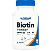 Nutricost Biotin (5,000mcg) Supplement 150 Softgels