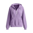 thumbnail image 4 of YanHoo Corduroy Hoodies for Women Long Sleeve Zip Up Hooded Sweatshirts Loose Solid Color Pullover Tops with Pocket, 4 of 7