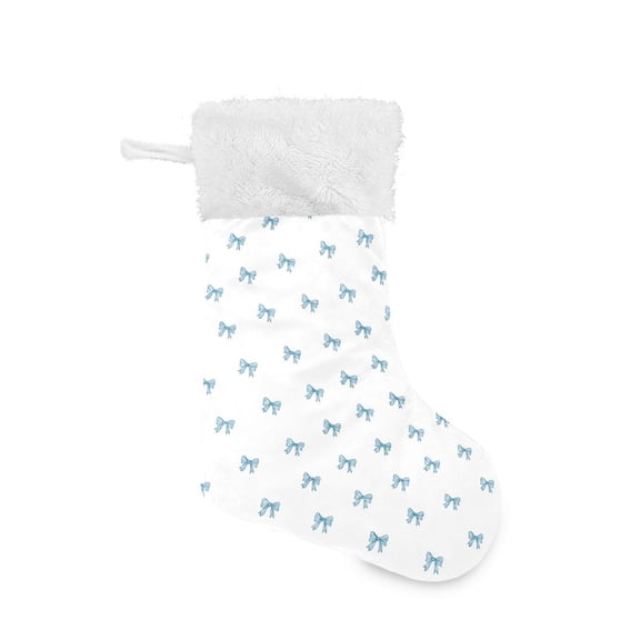 Light Blue Bow Christmas Stockings 17.71" Christmas Tree Decoration Fireplace Party Decoration