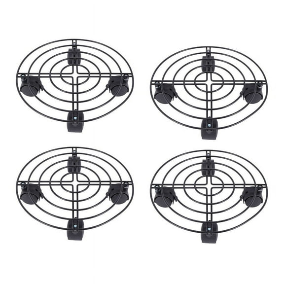 4X Metal Plant Flower Pot Stand Trolley on Wheels Indoor Outdoor Home Garden Tools