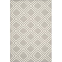 SAFAVIEH Dhurries Winifred Geometric Area Rug, Grey/Ivory, 4' x 6'