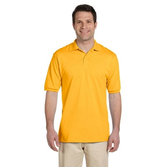 Jerzees Men's SpotShield Short Sleeve Polo, Gold, Small