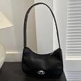 thumbnail image 1 of Bolsos de mano Hobo para mujer, bolsos de moda ligeros, bolso de mano sólido (negro), 1 of 6