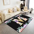 thumbnail image 1 of Erosebridal Purple Rose Rugs For Bedroom 6'6" x 4'11", Initial Letter M Living Room Carpet, Cartoon Monogrammed Bedroom Rugs, Rugs For Kitchen Bedroom Decoration, Non Slip, 1 of 5