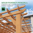 thumbnail image 6 of LUXOAK 12x16 ft Outdoor Wooden Pergola, Large Solid Cedar Pergola Kit with Slatted Roof Design, Heavy-Duty Frame for Backyard, Red-Brown Finish, 6 of 9