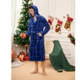 thumbnail image 2 of VULCANODON Mens Robe with Hood, Fleece Bathrobe Plush Robes for Men, 2 of 4