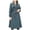 Blue, variant on Women Woolen Coat Long Cape DoubleBreasted Hooded Wool Coat Casual A-Line Wool Trench Coat Peacoat with Belt