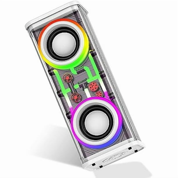wonima11 Transparent Wireless Bluetooth Speaker Portable Mini Speaker with LED Colorful Lights Stereo Sound TWS Small Speakers for Office, Party Camping, Shower, Home, Travel