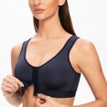 thumbnail image 3 of MELENECA Female Front Closure Wirefree Posture Bra for Women Navy Blue 44D, 3 of 5