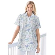Woman Within Plus Size Petite Perfect Short Sleeve Shirt