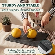 Kikcoin 3-Piece Plastic Large Cutting Boards Set for Kitchen, Chopping Board with Non-slip Feet and Juice Grooves