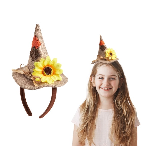 Joyfy Scarecrow Hat Headband for Adults, Brown Headwears Costume Accessories, Halloween Dress up Cosplay Party(One Size)