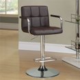 thumbnail image 2 of Coaster Modern Faux Leather Adjustable Height Bar Stool in Brown, 2 of 2