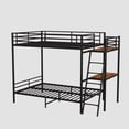 thumbnail image 5 of Leumius Full over Full Bunk Bed with Desk,Metal Bed Frame with Full Length Guardrails and Ladders, Black, 5 of 7