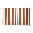 thumbnail image 2 of Burnt Orange Stripes Semi Sheer Curtains 54 Inch Length 2 Panels Set,Farmhouse White Simple Vertical Striped Sheer Kitchen Curtain Privacy Voile Window Curtain for Living Room Rod Pocket Drapes, 2 of 7