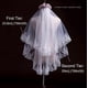 thumbnail image 5 of Sequins Bride Wedding Veil Short Fingertip Length Two-Tier/2T Lace Bridal Veils, 5 of 5
