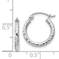 thumbnail image 4 of 14k White Gold Diamond-cut 2mm Round Tube Hoop Earrings TC223, 4 of 4