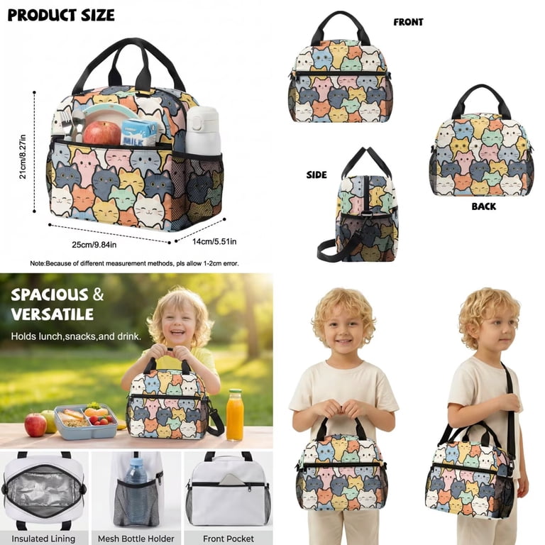 DISNIMO Cartoon Cat Print 3PCS Backpack Set for Girls, Large  display picture 1