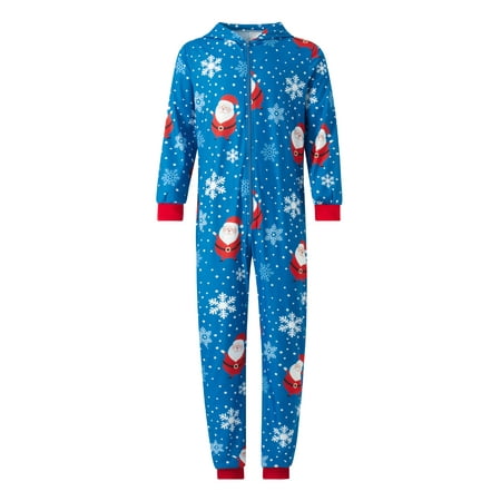 

Gureui Family Matching Parent-child Christmas Pajamas Sleepwear Cartoon Elk/Snowman Print Long-Sleeve Zipper Hood One-Piece Jumpsuit for Father/Mother/Children/Infants