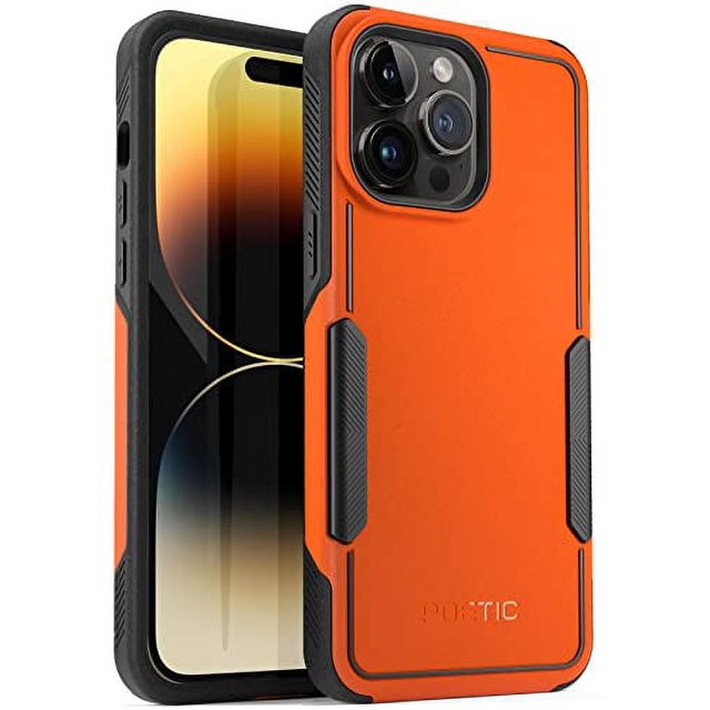 Poetic Étui Néon pour iPhone 14 Pro Max, Protection contre les Chutes, Orange