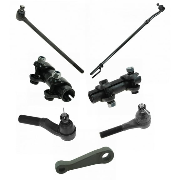 TRQ Front Pitman Arm Tie Rods & Adjusting Sleeves Steering Kit for Ford Pickup Fits select: 1980-1996 FORD F150, 1982-1986 FORD F250